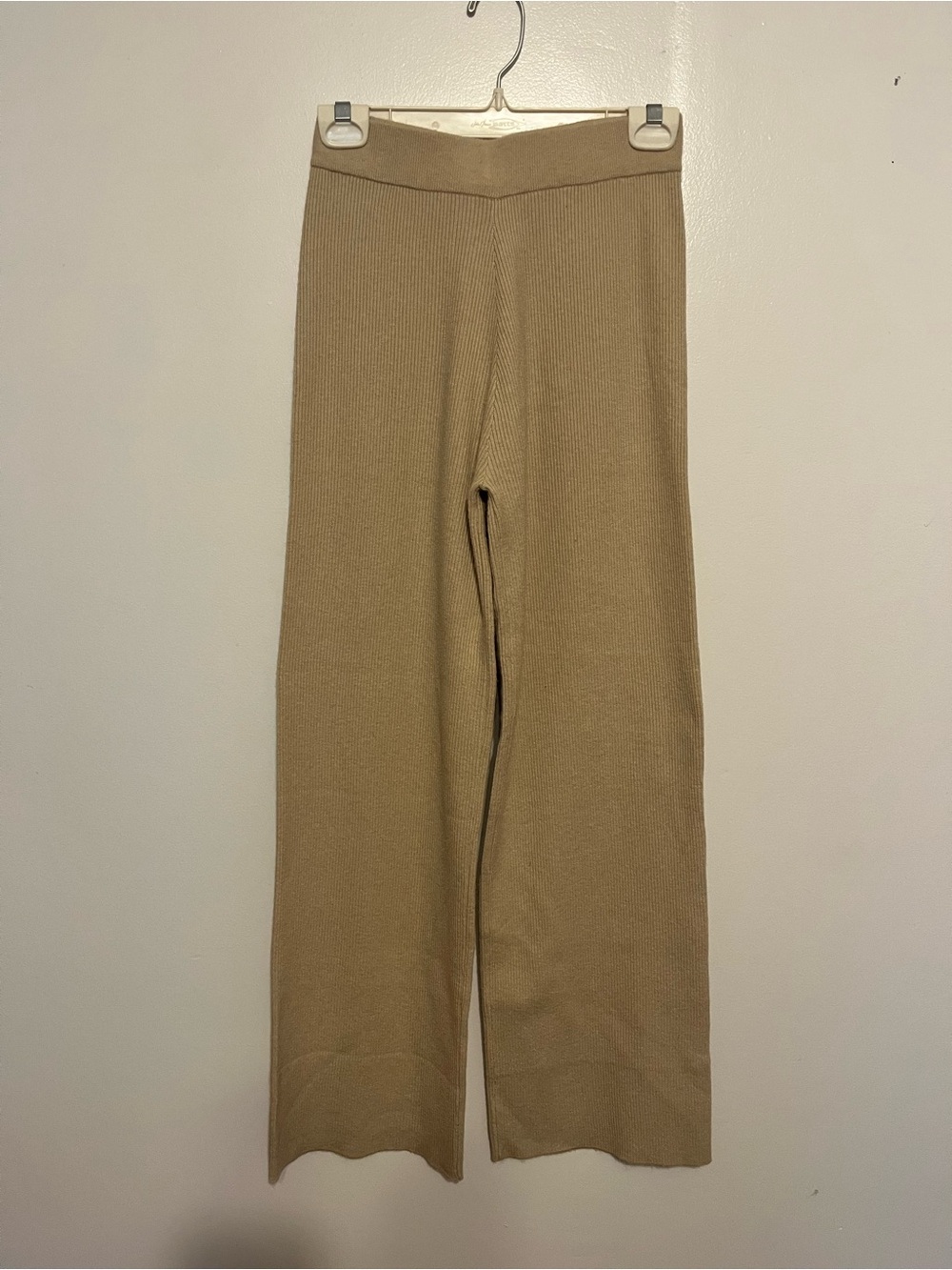 Zyia Active Ribbed Wide Leg Pants – Taupe – Size M